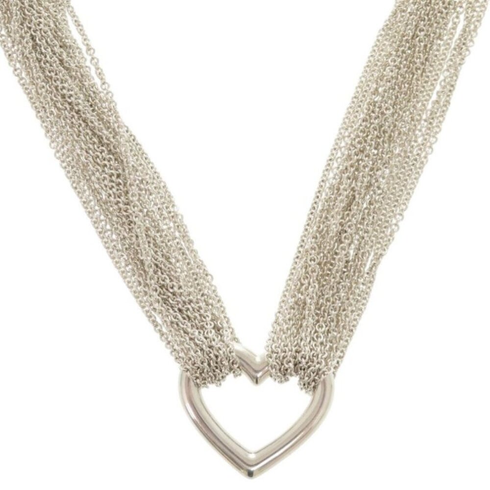 Tiffany & Co Open Heart Toggle Silver 925 Necklace 026